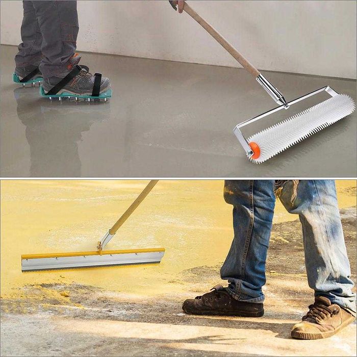 К-т за саморазливни замазки (валяк, ракел, обувки с шипове, удължител)