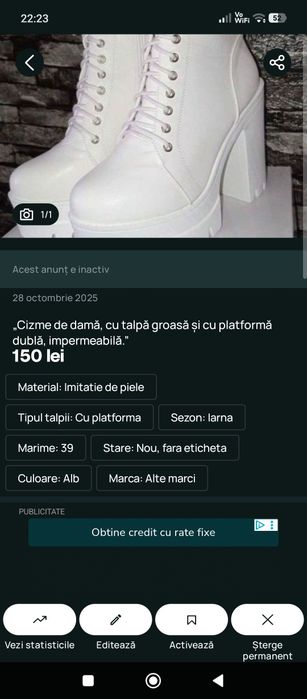 "Cizme de damă, cu talpă groasă și cu platformă dublă, impermeabilă "