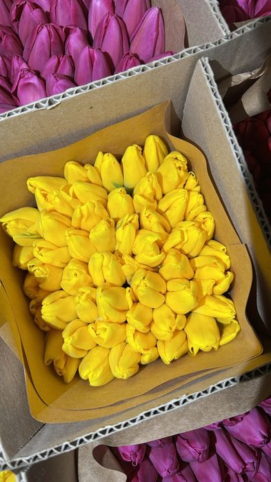 Тюльпаны с оформлением 700 тг.