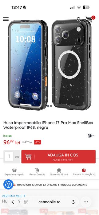 Husa Iphone 17 Pro Max 360 Impermeabila