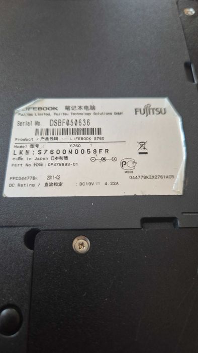Fujitsu lifebook 760 i5 8gb ram 256ssd