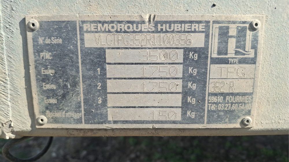 Vand remorca trailer utilaje 3500 kg  hubiere