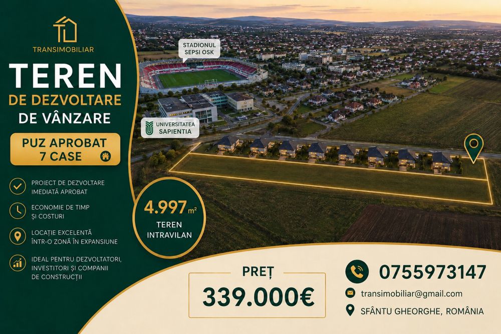 Teren intravilan de dezvoltare
