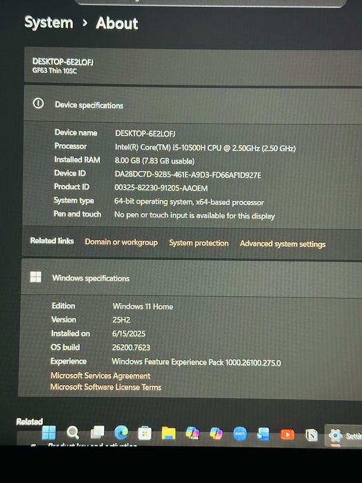 MSI GF63 Thin i5 GTX 1650 MaxQ