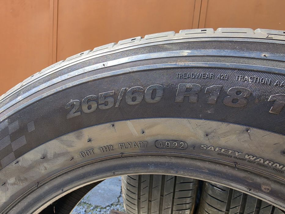 4 бр. летни гуми 265/60/18 Kumho SUV AO DOT 4922 5,5-6 mm