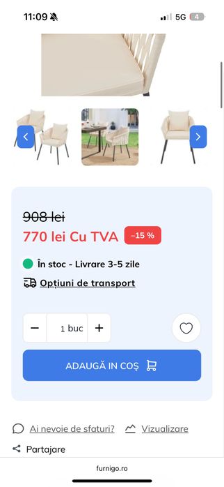 Scaune terasa produse noi sigilate