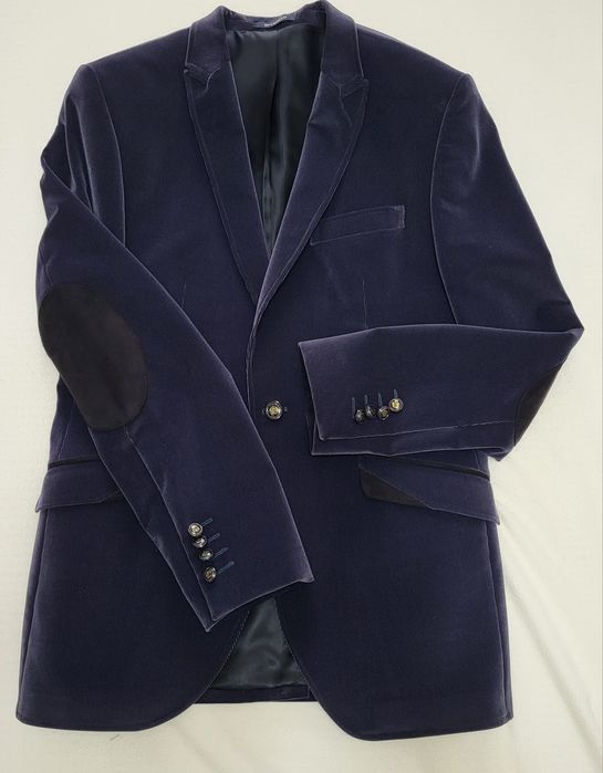 Sacou nou catifea bărbați mărime 46 blue/petrol