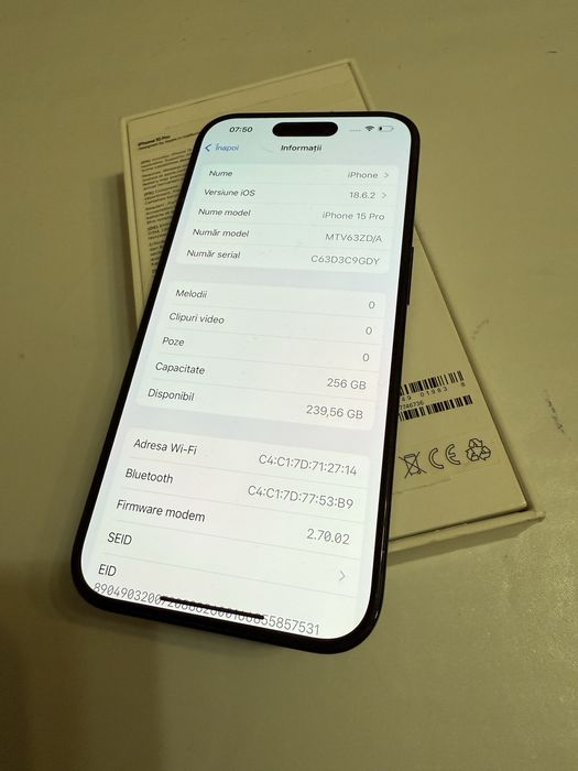 iPhone 15 Pro , 256 GB , Blue Titanium