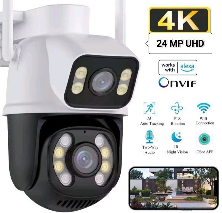 24  МР  ICSEE  Камери за видео наблюдение с два обектива камери за видеонаблюдение