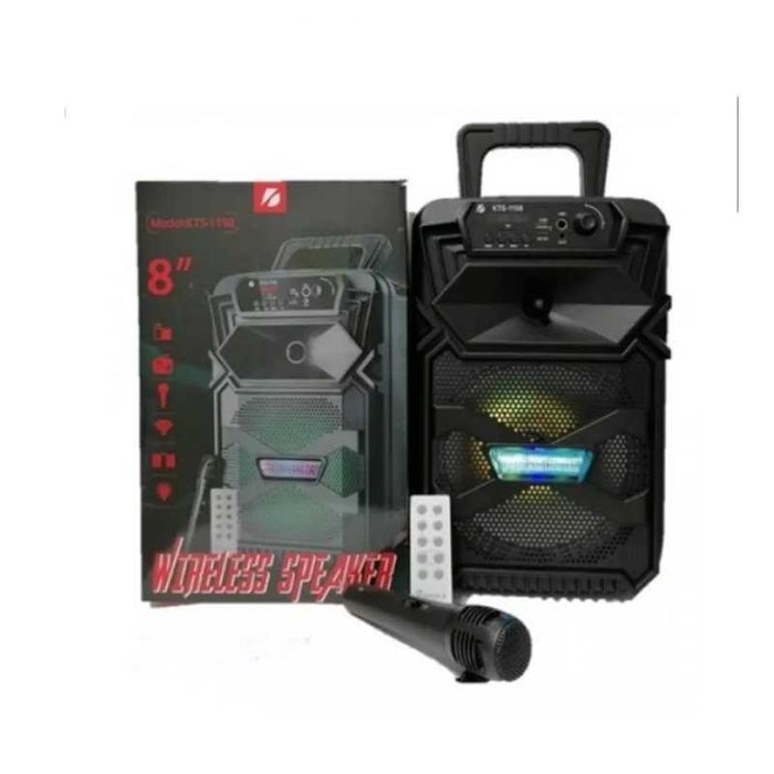 Bluetooth колона KTS-1198 и карта памет 8 инча 400W LED светлини FM