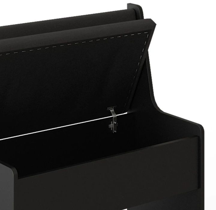 Черна тапицирана пейка с ракла 5632