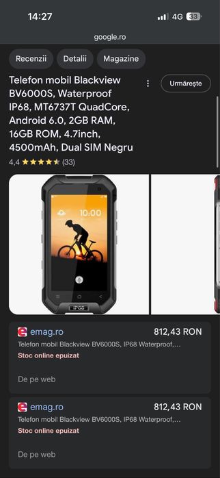 Telefon  rugged rezistent la socuri  Blackview  BV6000S