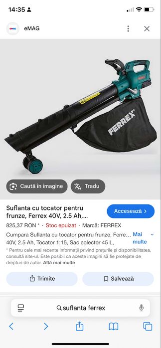 Suflanta ferex tocator frunze