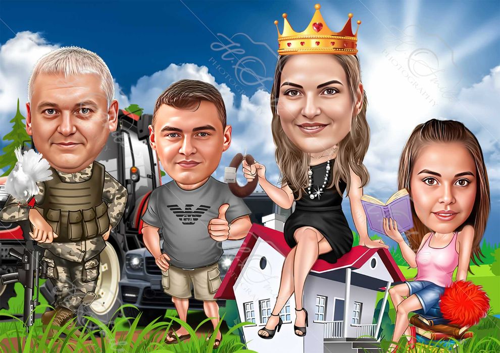 Качествена карикатура формат А3 с рамка за Подарък