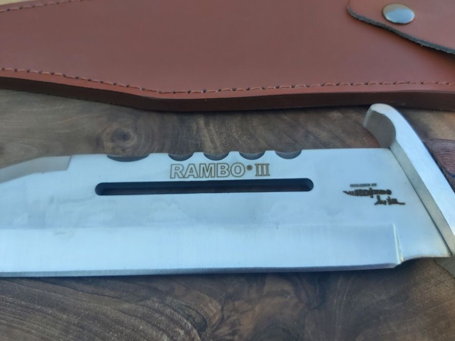 Ловен тактически лазерно заточен нож RAMBO 3 First Blood кожена кания