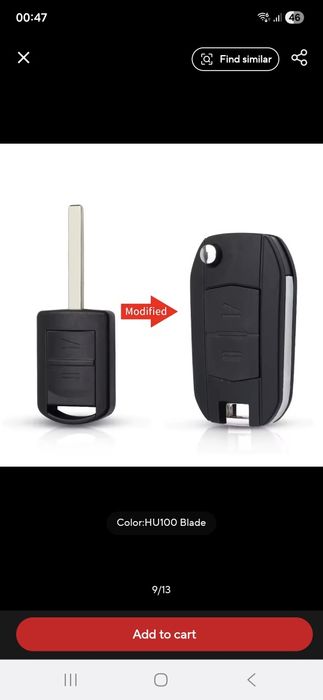 Carcasa cheie tip briceag pentru Opel Corsa