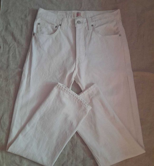 Белые Джинсы Levis 501 / W32 L32 / Made in Dominican Republic
