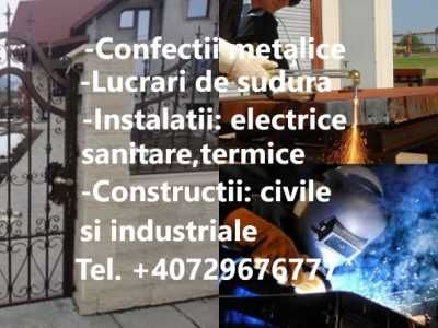 Construcții. Atelier confecții metalice. Instalatii Electrice,Sanitare