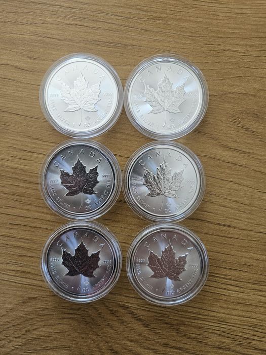 Monede argint pur Maple Leaf 1Oz uncie 9999 bullion lingou
