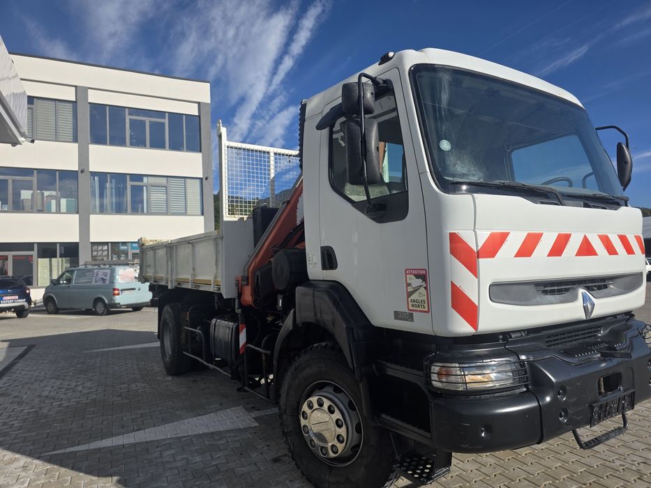 Vand sau schimb renault kerax 320 bascula cu macara  Variante cu atv sau bascula cu macara 10/12 t ofer diferenta daca ii nevoie