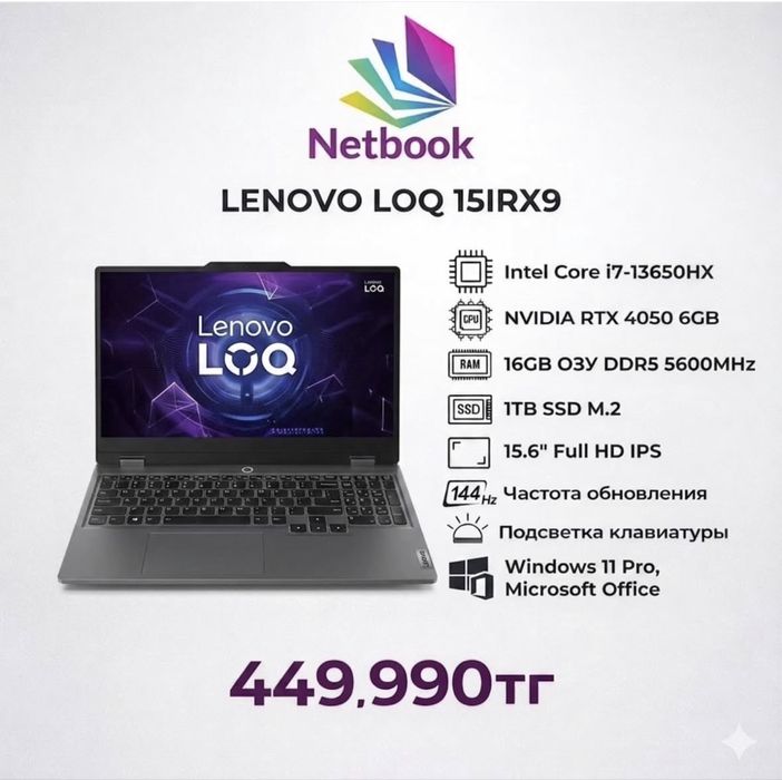 НОВЫЙ Lenovo LOQ 15 | Core i7-13650HX