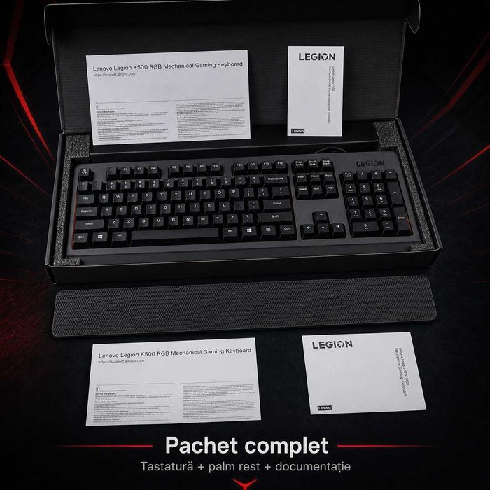 Tastatură Lenovo Legion K500 RGB - Mecanică, nouă, completă, gata de gaming