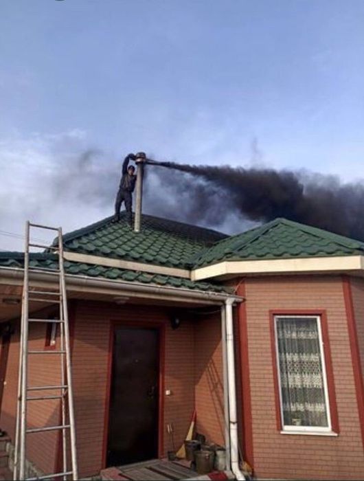 Чистка дымоходов с аппаратом