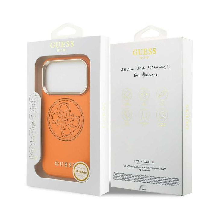 GUESS Калъф Кейс Magsafe за iPhone 17 Pro / Orange / Оригинал /