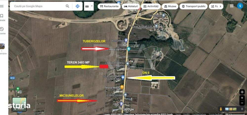 Teren 1 Decembrie - 3843mp - Livada cu Ciresi