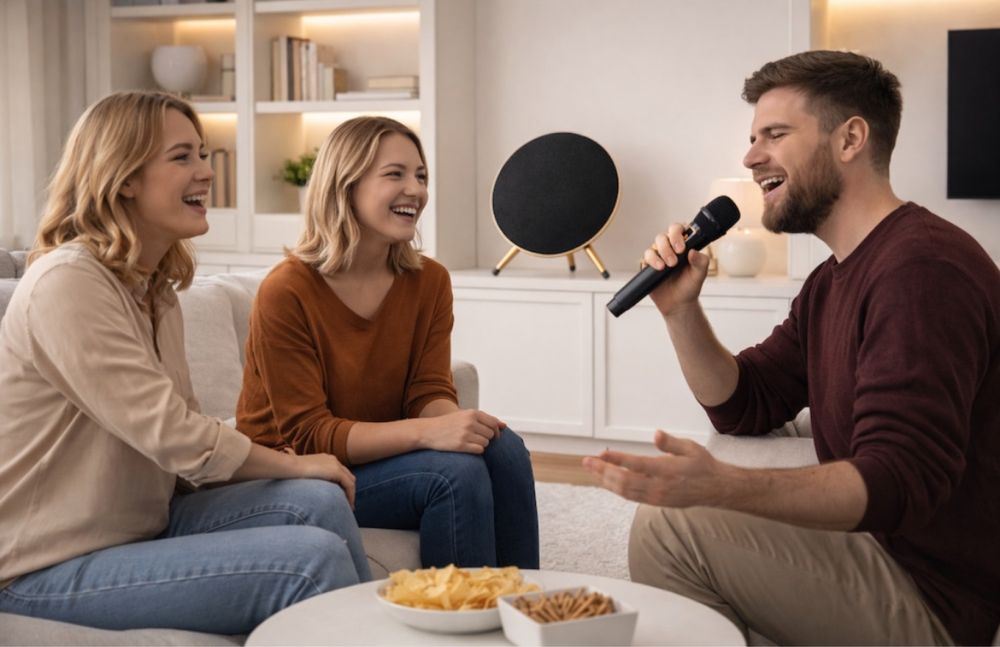 Boxa wireless, Portabila,cu Microfon karaoke Wireless, si led spate RGB ~ Promotie ‼️