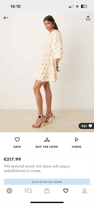 Рокля с пайети и цветя YAS