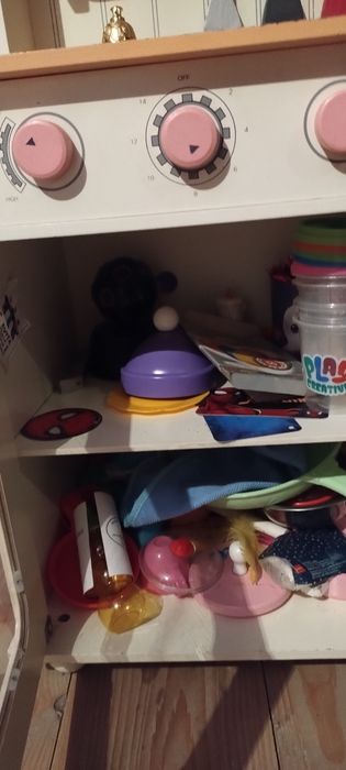 Bucătărie copii din lemn, mare, complet echipată + multe accesorii