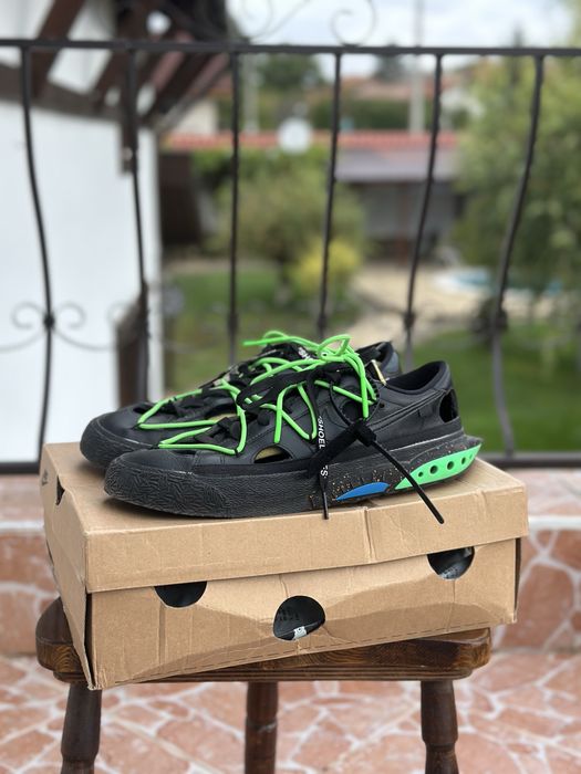 Nike Blazer Low Off-White Black Electro Green Оригинални! DH7863-001