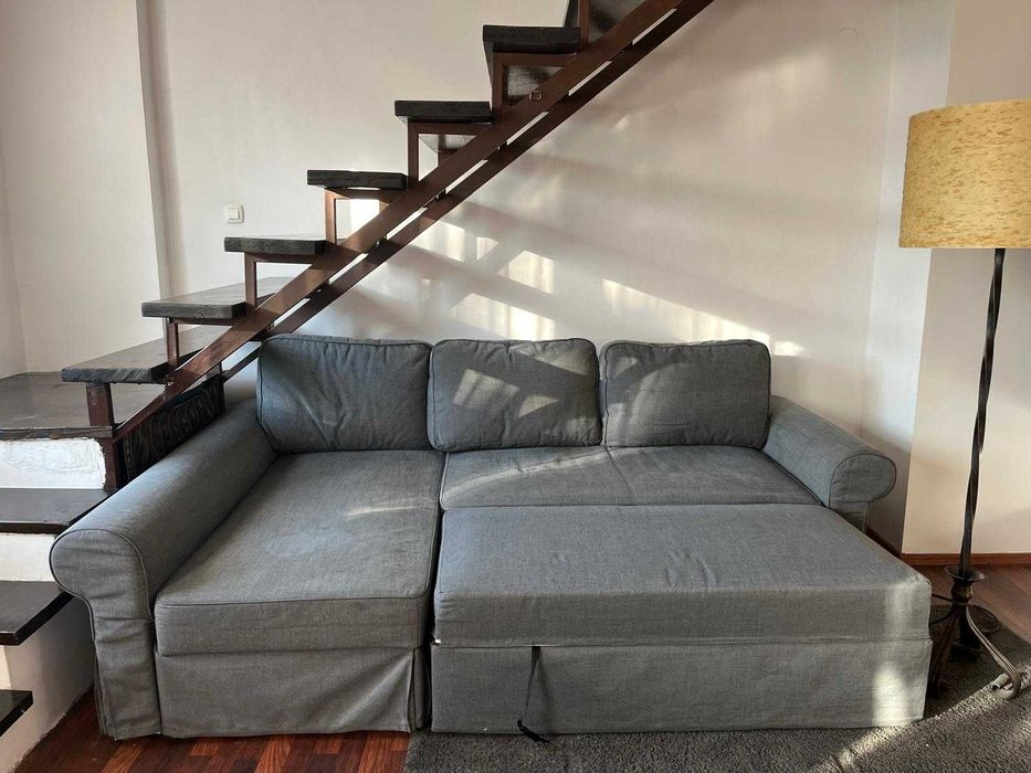 CANAPEA extensibilă cu ȘEZLONG si LADĂ-  Ikea