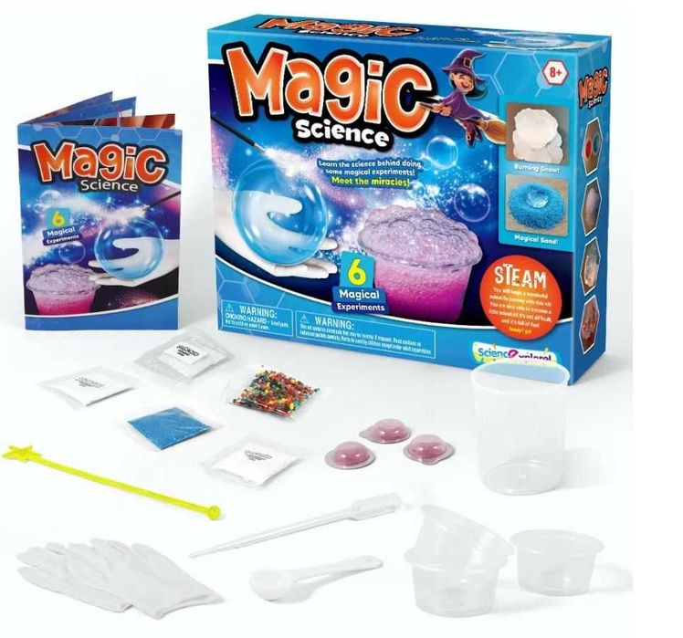 Набор детских  научных магических, химических экспериментов  6 в 1.