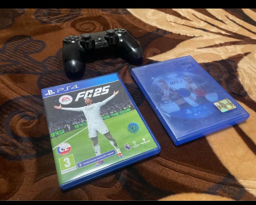 Vand ps4 slim cu fc 25 + UFC 2 ( 1 maneta )
