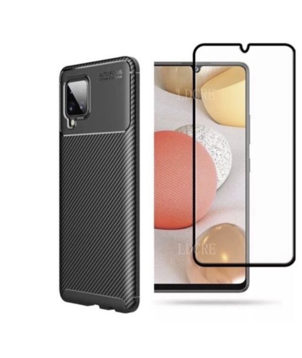 Samsung A02S/A03S/A14/A05/A06  Husa 0,25mm + Folie Sticla Neagra 22D