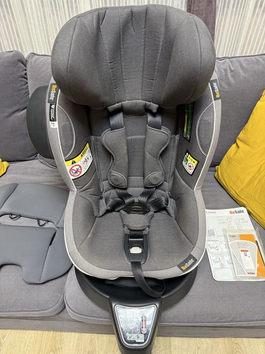 Scaun auto rotativ 360 premium BeSafe iZi Turn i-Size Metallic Melange, foarte bine intretinut, isofix, centura in 5 puncte si alarma anti-desfacere