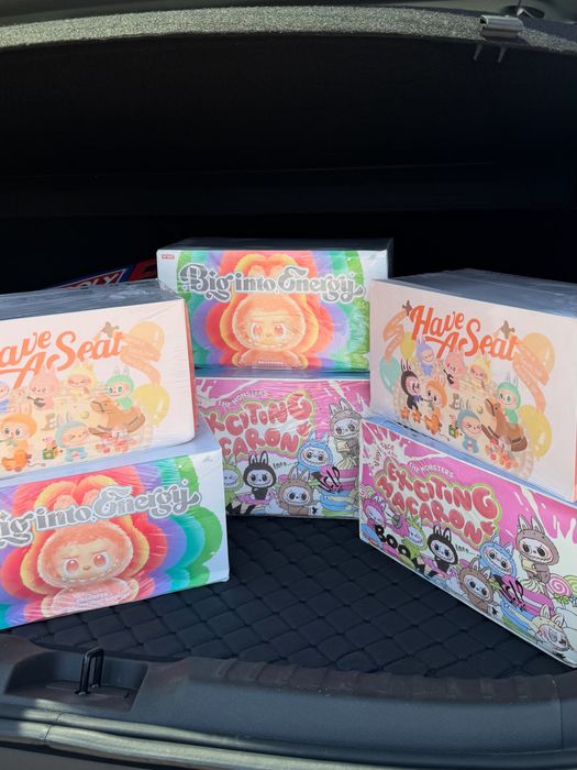 labubu из коллекции big into energy, exciting macaron, aseat и stitch