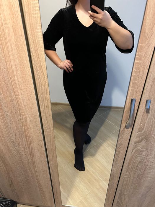 Черна кадифена рокля Рр ХЛ