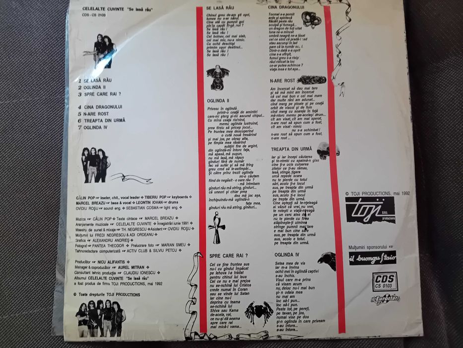Disc vinil Celelalte Cuvinte - "Se lasă rău"