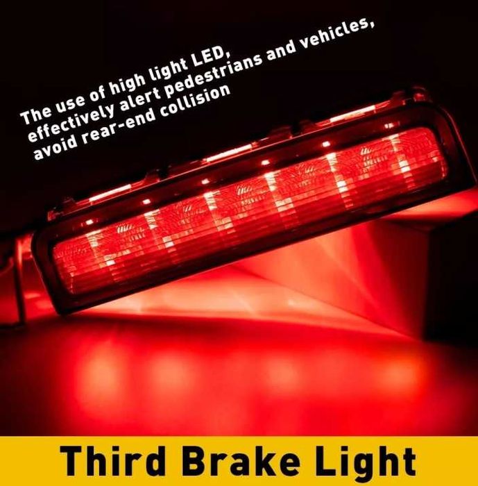 LED трети стоп за VW Caddy III (2004–2015) – опушен, червен, 12V