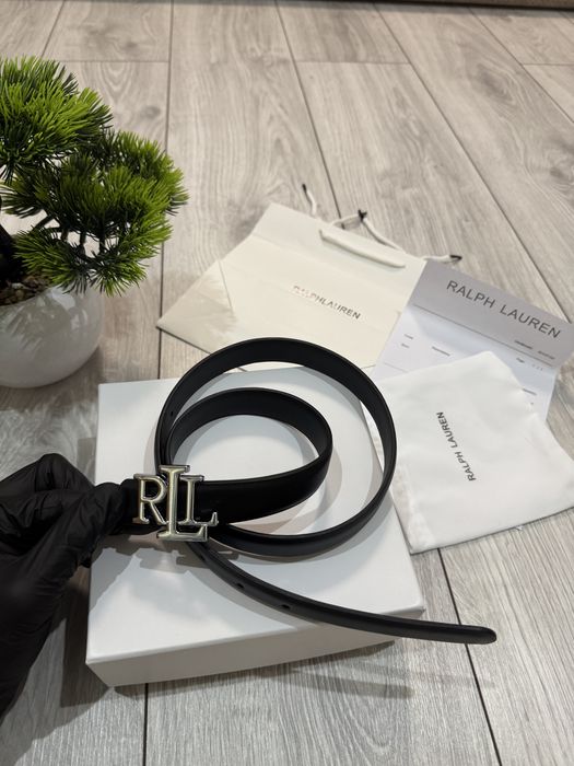 Curea de piele Polo Ralph Laurent neagră -mărimea 94cm