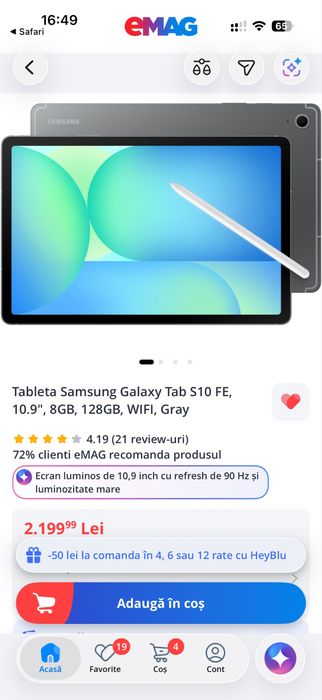 Samsung Tab S10 Fe (5G) Nou Sigilat