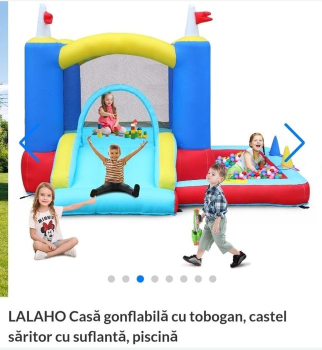 LALAHO castel gontabil cu tobogan pompa inclusa noi nefolosit dimensiu