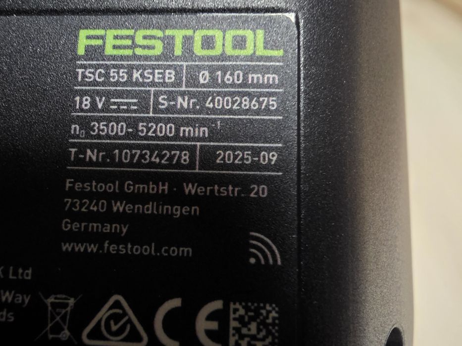 Акумулаторен потъващ циркуляр FESTOOL TSC 55 KSEB-Basic-FS