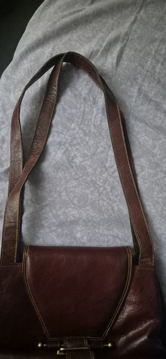 Geanta de piele dama  ,culoarea coniac