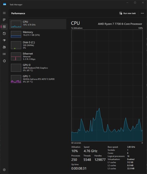 PC Gaming High-End – Ryzen 7 + RTX 4070 Ti Super 16GB + RAM 32GB DDR5