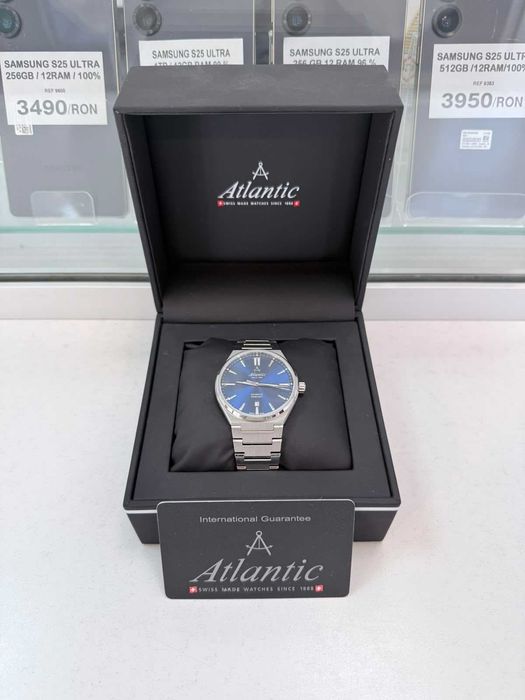 [10017] Ceas Atlantic Seawave Albastru Sunray Quartz / Amanet Tulcea