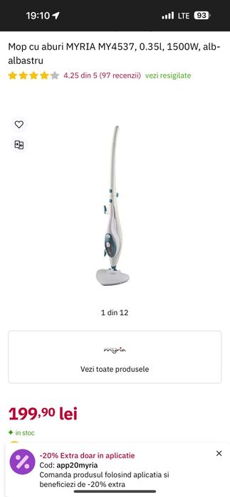 Mop cu abur nou în cutie cu garanție